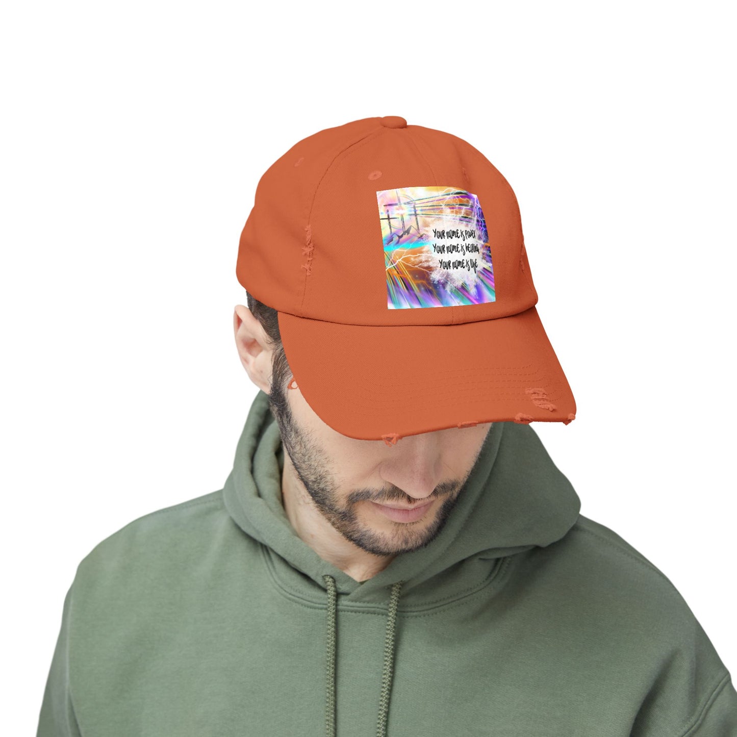 Your Name Unisex Distressed Cap