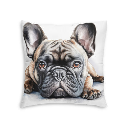 Tufted Floor Pillow, Square Frenchie 2