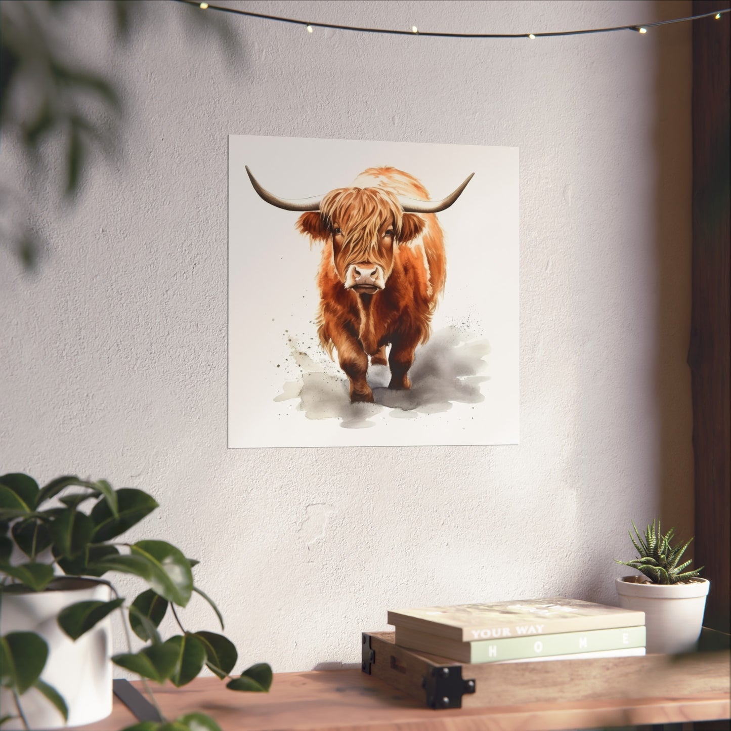 Highland Cow Walking Fine Art Posters