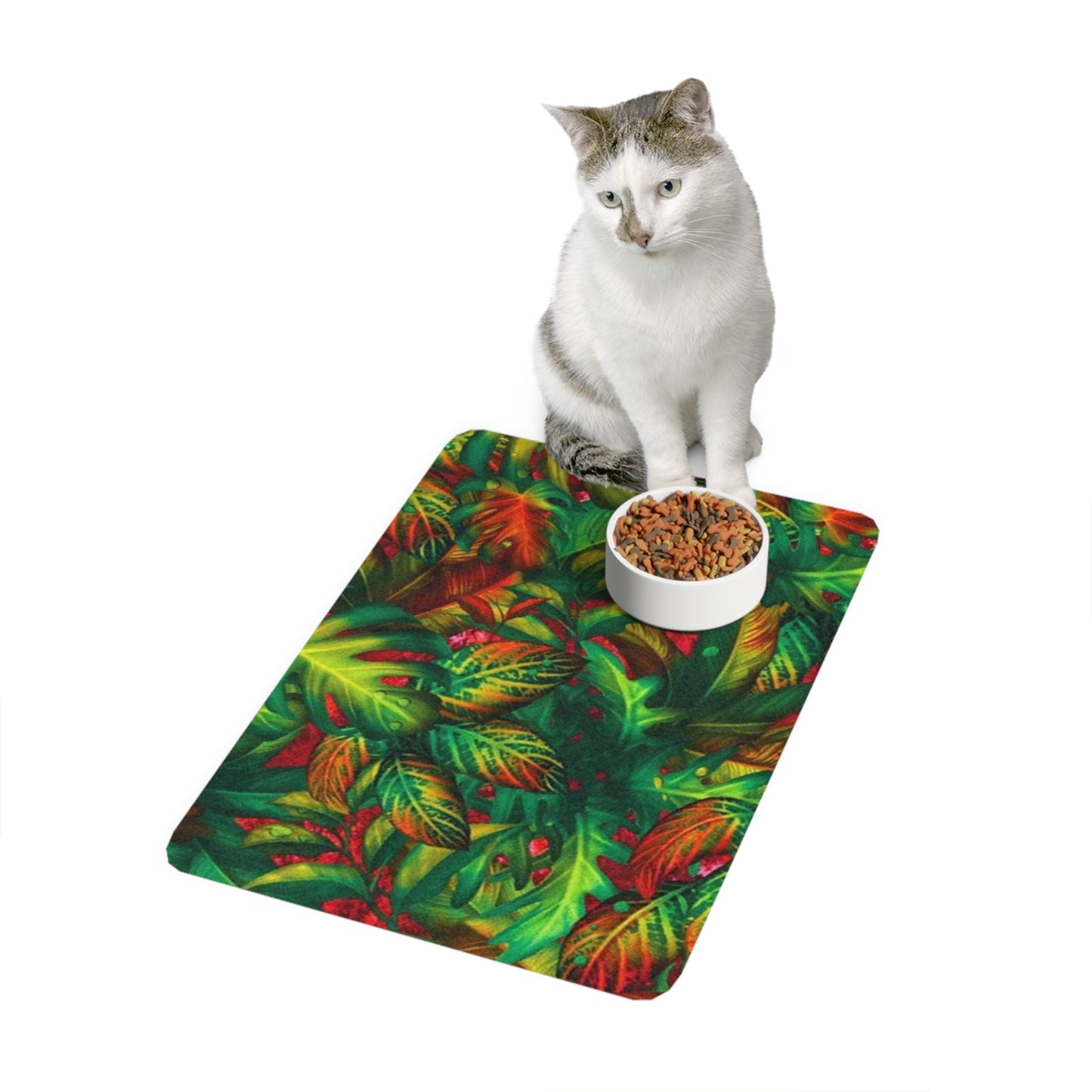 Pet Food Mat (12x18) Leaves 2