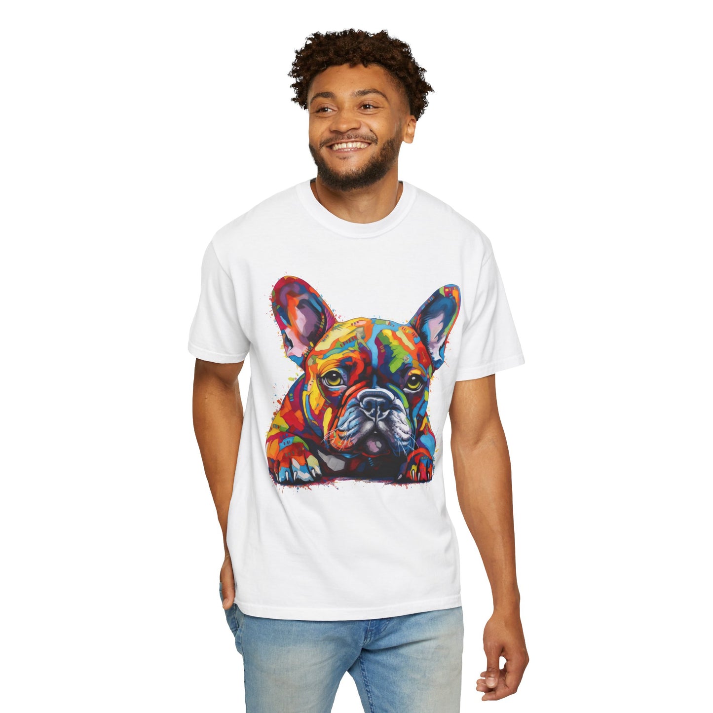 Frenchie In Color 2 Unisex Garment-Dyed T-shirt