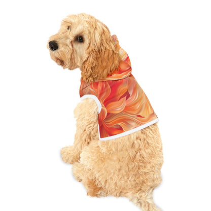 Pet Hoodie Orange Floral 2