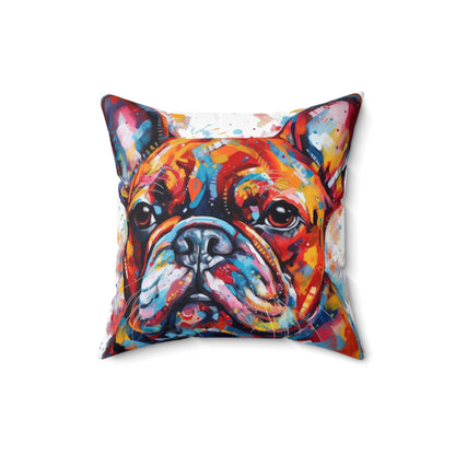 Frenchie In Color 5 Spun Polyester Square Pillow