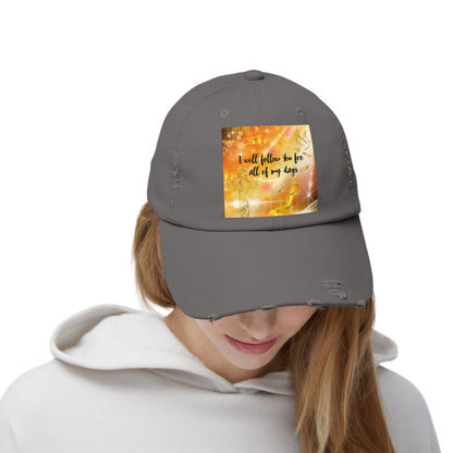 I Will Follow You Unisex Distressed Cap