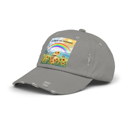 God Keeps His Promises Unisex Distressed Cap