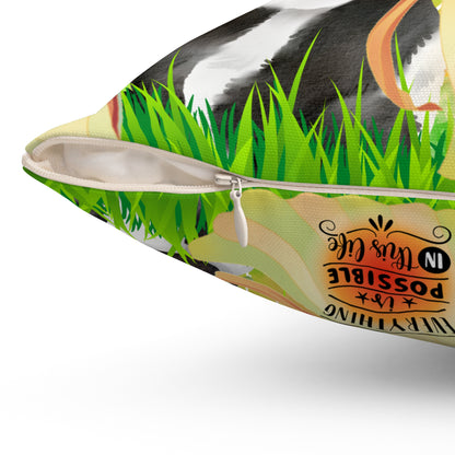 Life Is Beautiful Chinese Spun Polyester Square Pillow