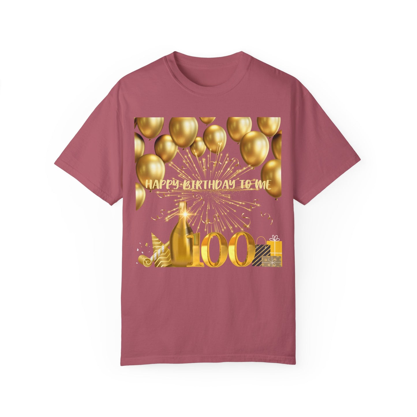 Happy Birthday 100 Unisex Garment-Dyed T-shirt