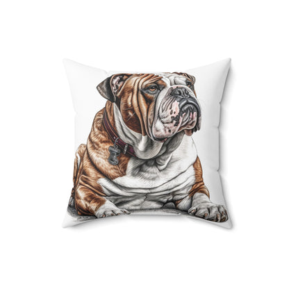 Spun Polyester Square Pillow English Bulldog 2