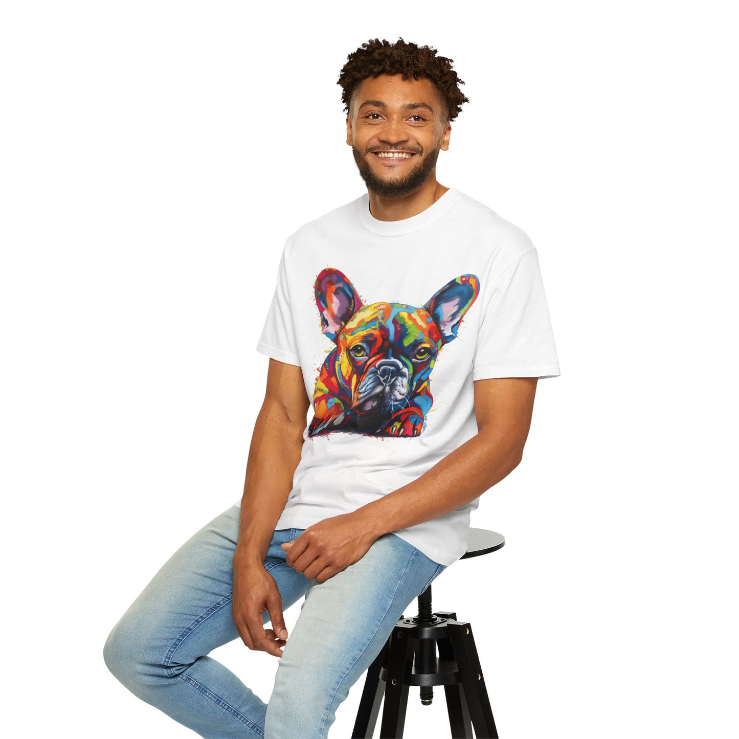 Frenchie In Color 2 Unisex Garment-Dyed T-shirt