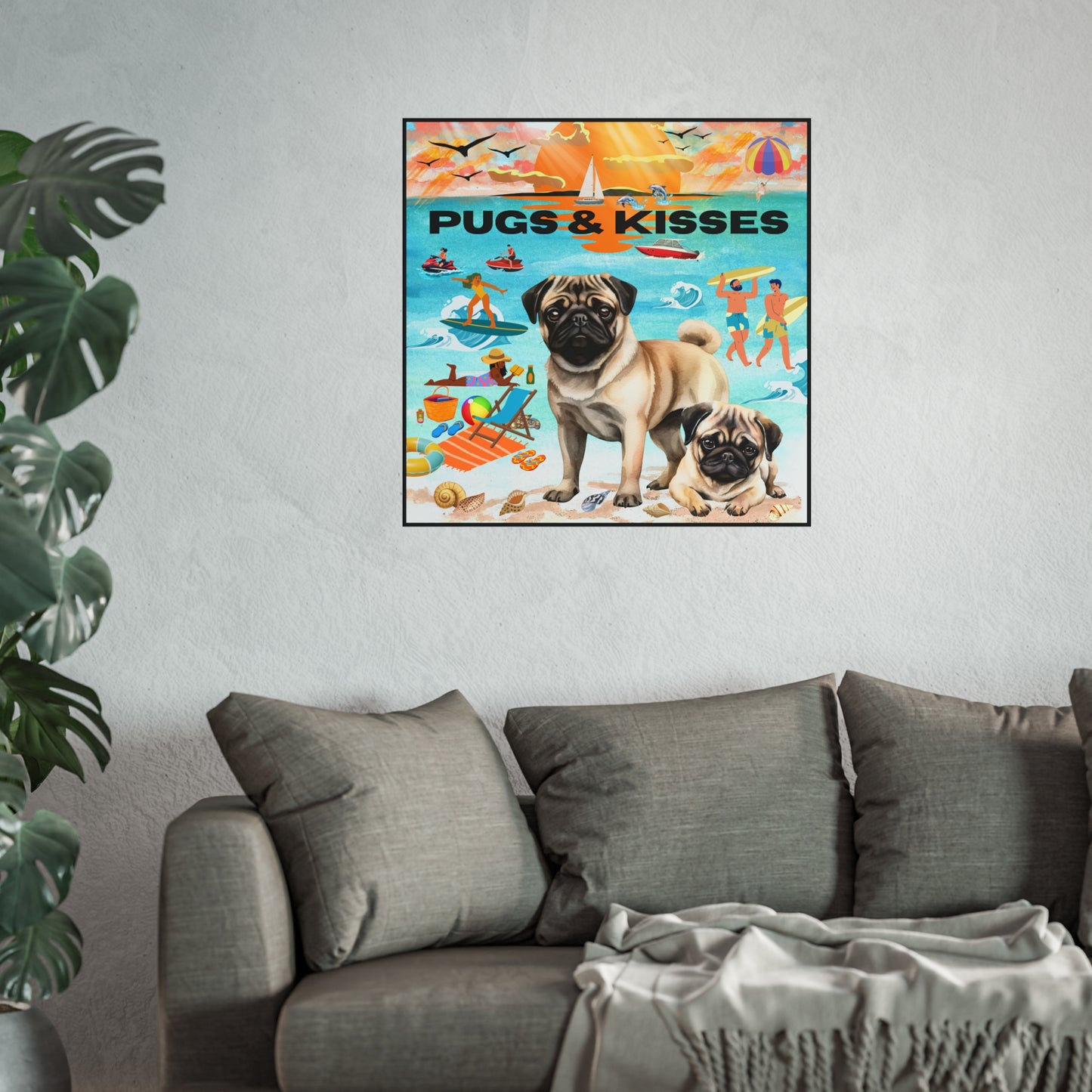 Pugs & Kisses Fine Art Posters