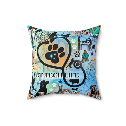 Vet Tech Life Spun Polyester Square Pillow