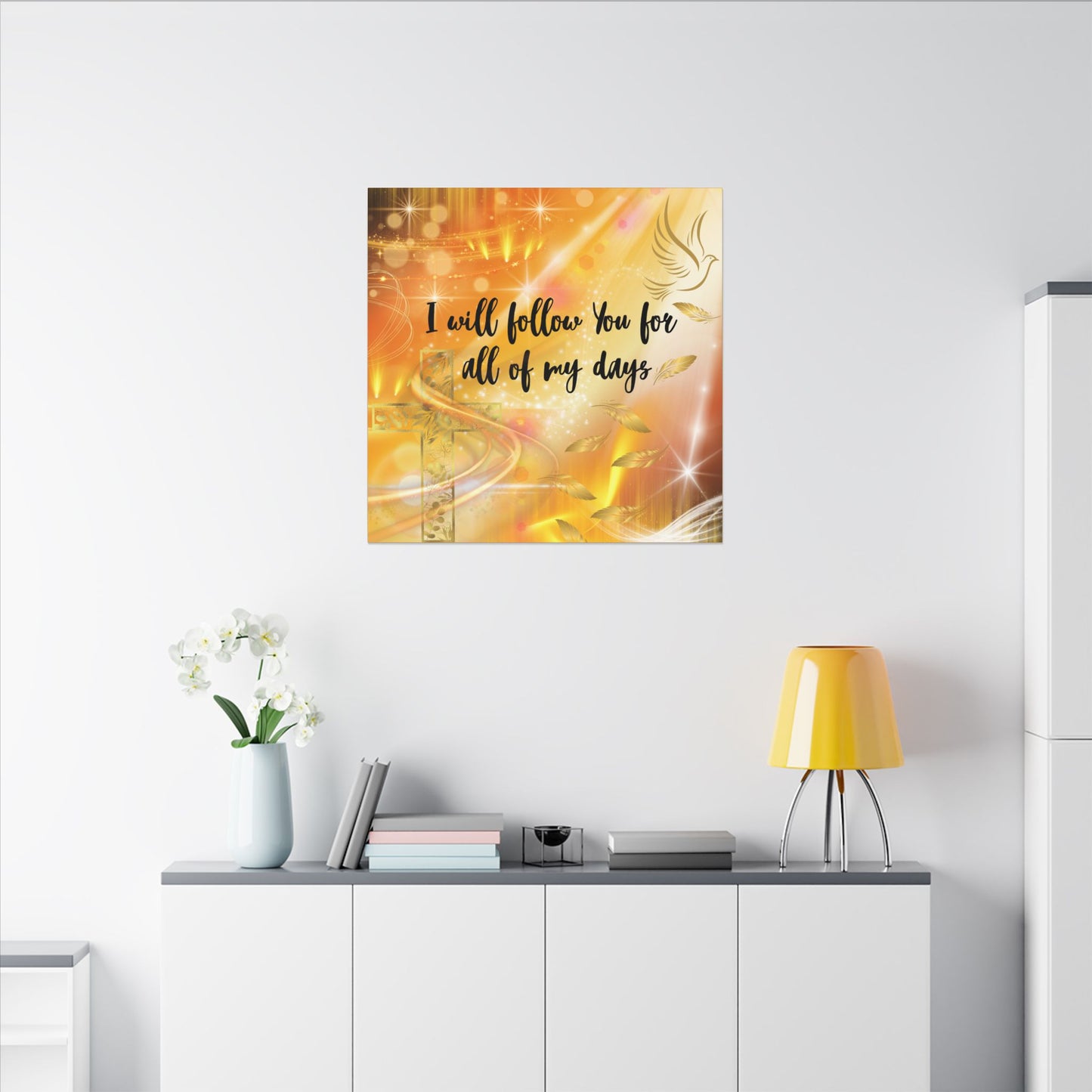 I Will Follow - Inspirational Canvas Wall Art, Faith Decor, Spiritual Gift, Christian Home Decoration, Uplifting Scripture Wall Art