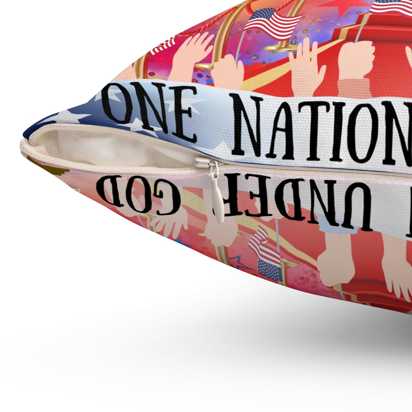 One Nation Under God Spun Polyester Square Pillow