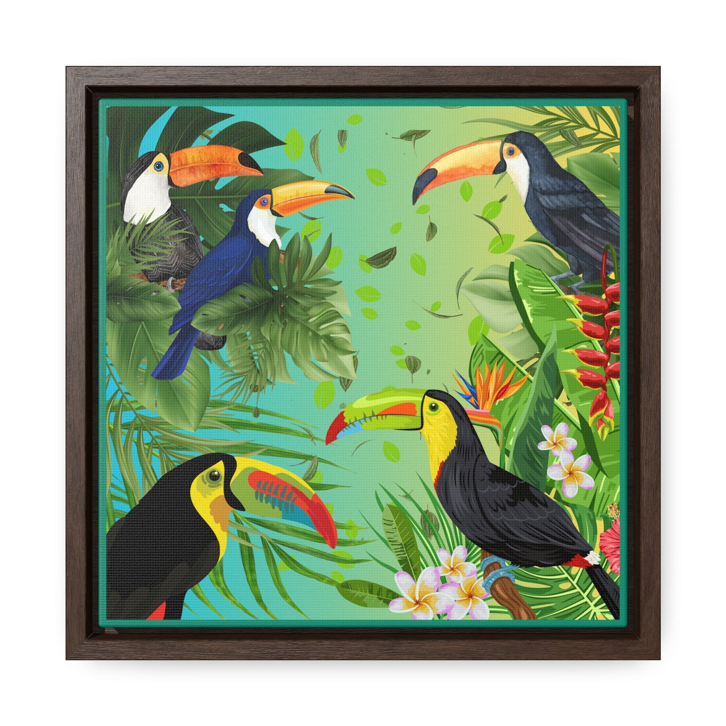 Toucans Gallery Canvas Wraps, Square Frame