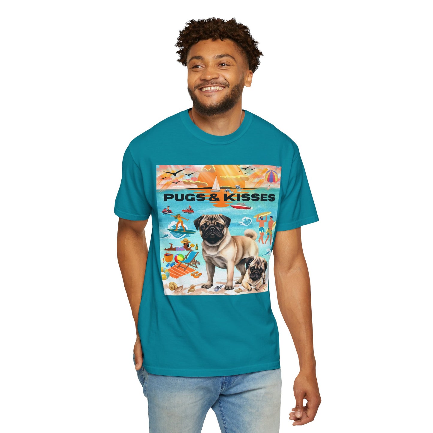 Pugs & Kisses Unisex Garment-Dyed T-shirt