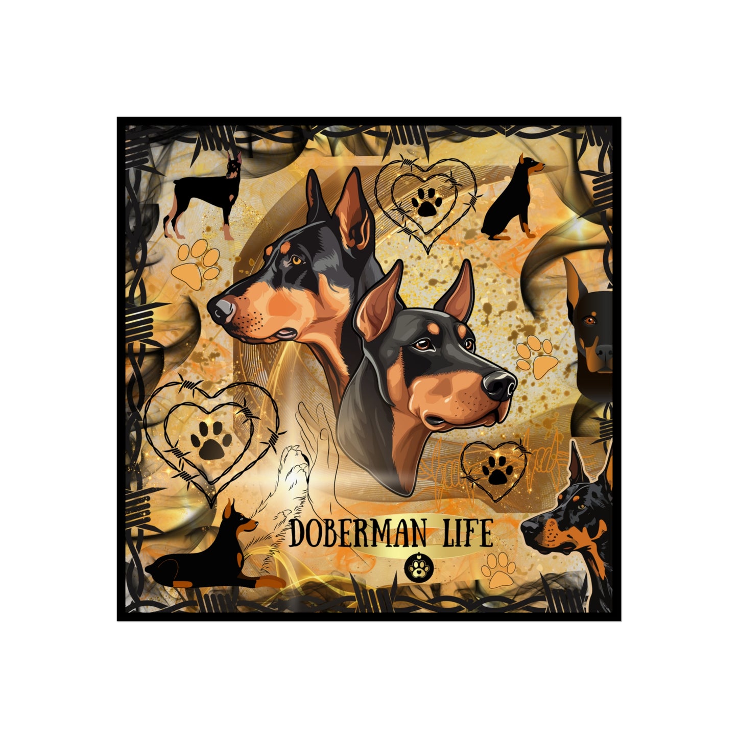 Doberman Life Fine Art Poster