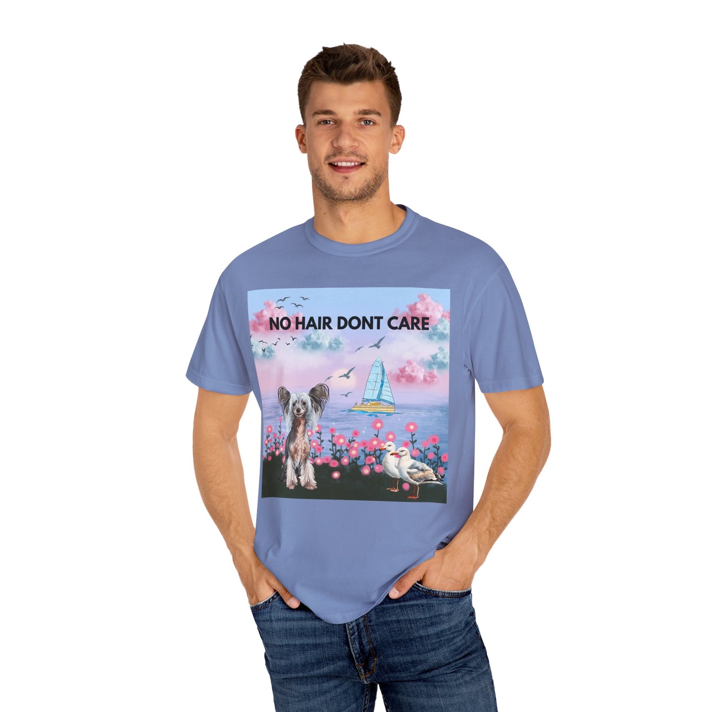 No Hair Don't Care Unisex Garment-Dyed T-shirt