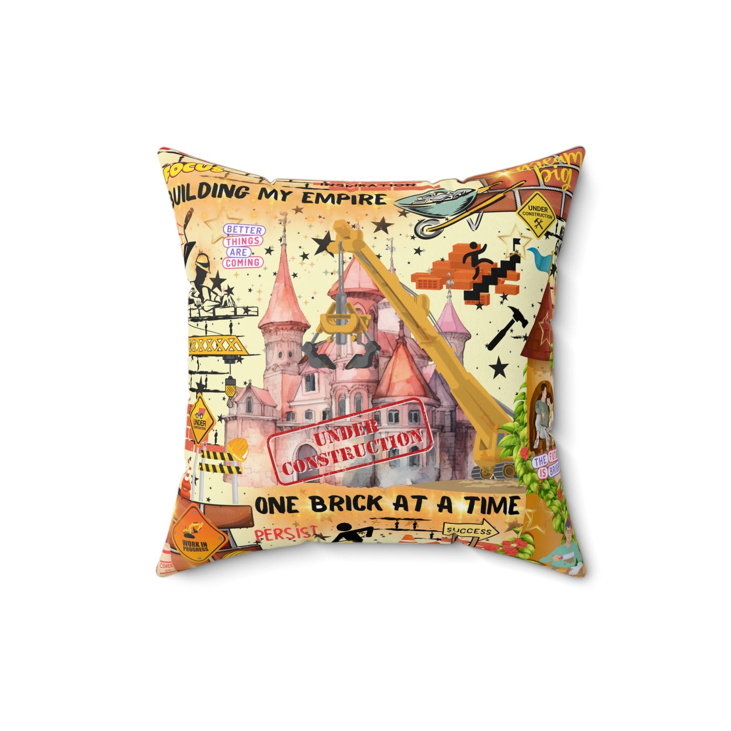 Building My Empire Spun Polyester Square Pillow