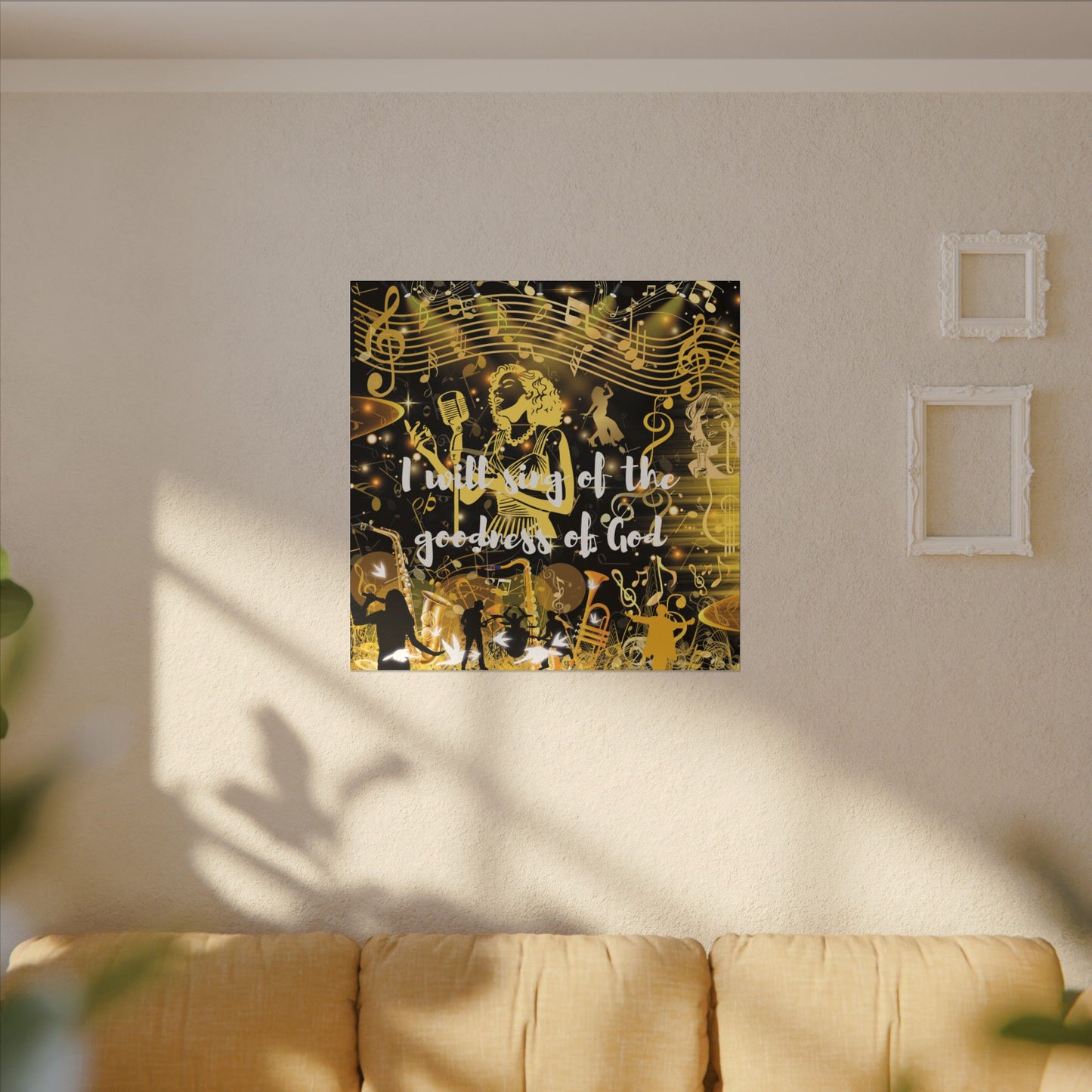 I Will Sing - Inspirational Canvas Wall Art, Music Decor, Home Office Inspiration, Gift for Musicians, Religious Gift, Wall Decoration