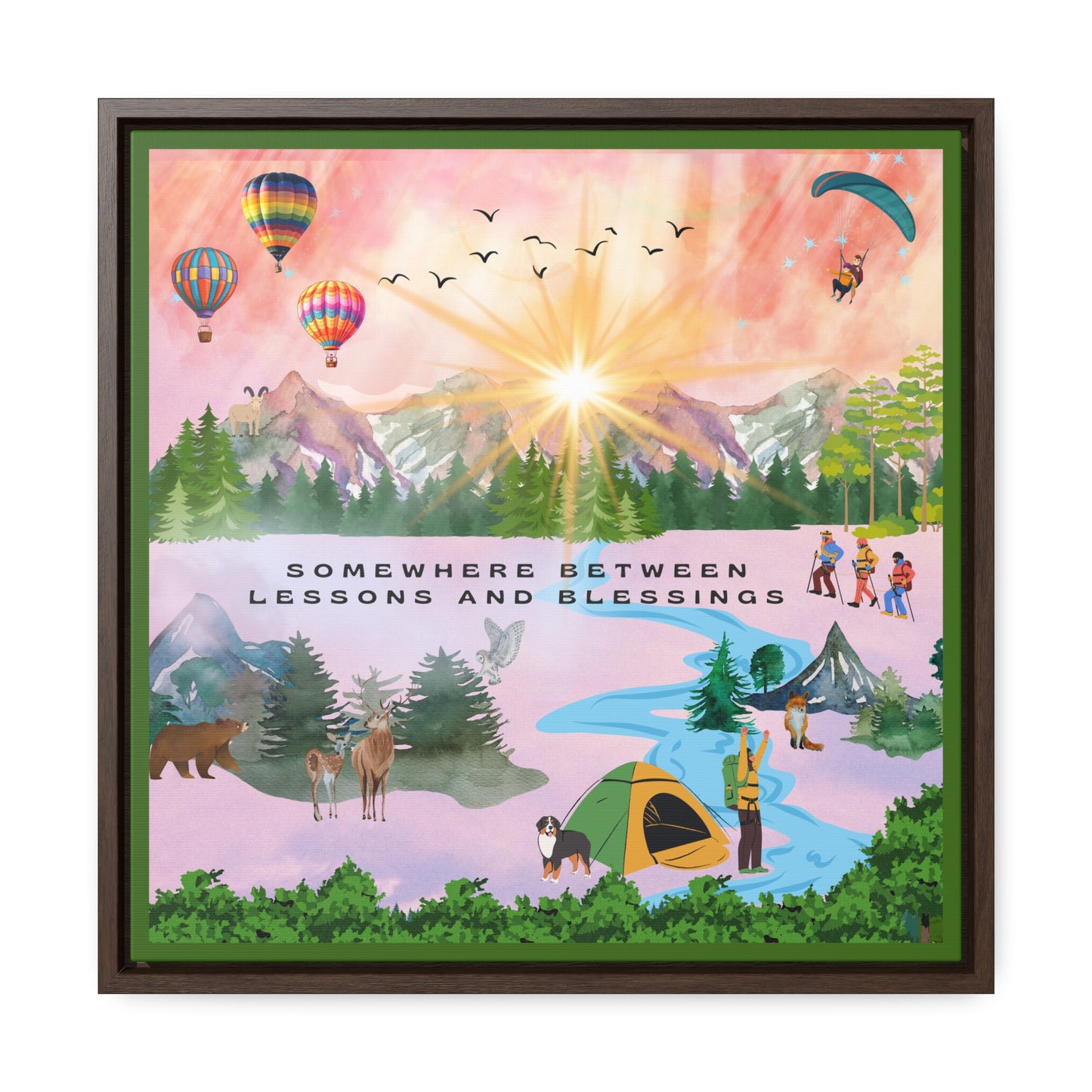 Somewhere Between Lessons And Blessings Canvas Wall Art