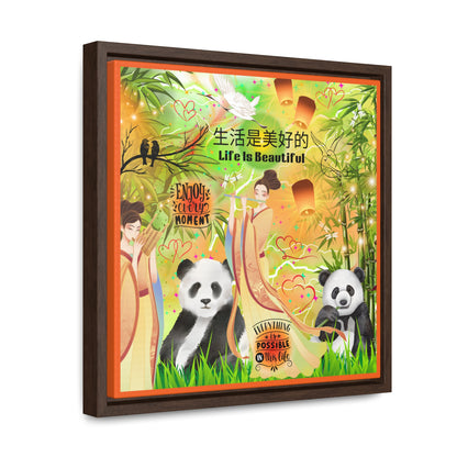 Life Is Beautiful Chinese Gallery Canvas Wraps, Square Frame