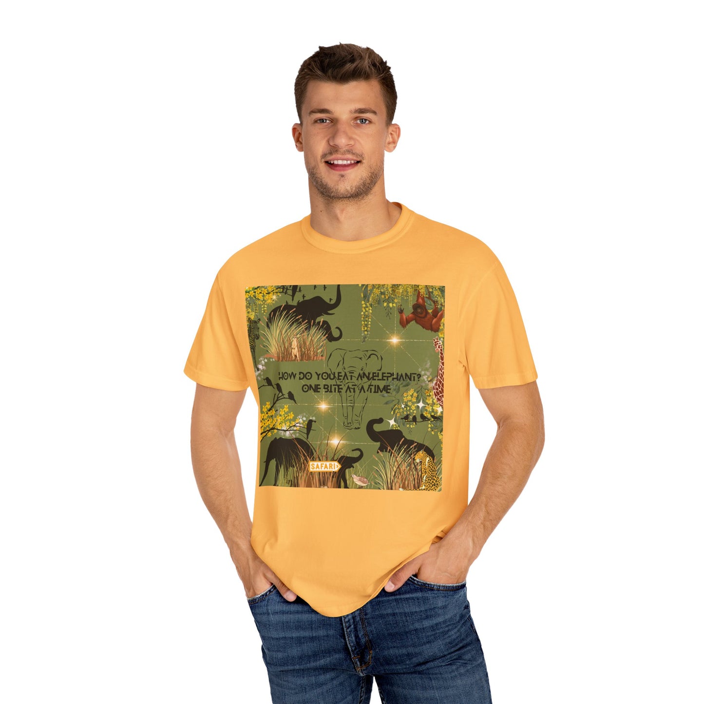 How Do You Eat An Elephant One Bite At A Time Unisex Garment-Dyed T-shirt
