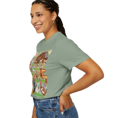 Springtime At The Barnyard Unisex Garment-Dyed T-shirt