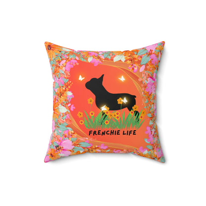 Frenchie Life Spun Polyester Square Pillow