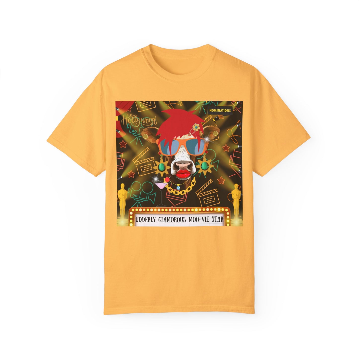 Udderly Glamorous Moo-vie Star Unisex Garment-Dyed T-shirt