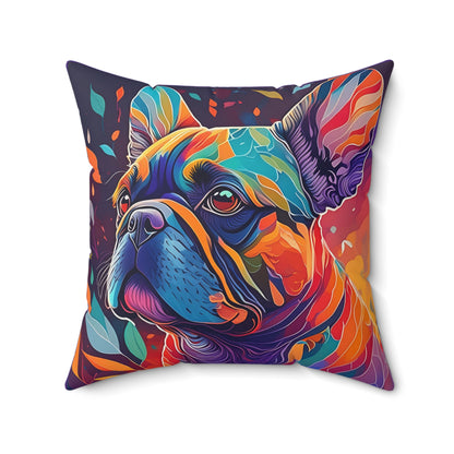 Frenchie In Color Spun Polyester Square Pillow