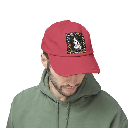 It's A Frenchie's World Unisex Distressed Cap