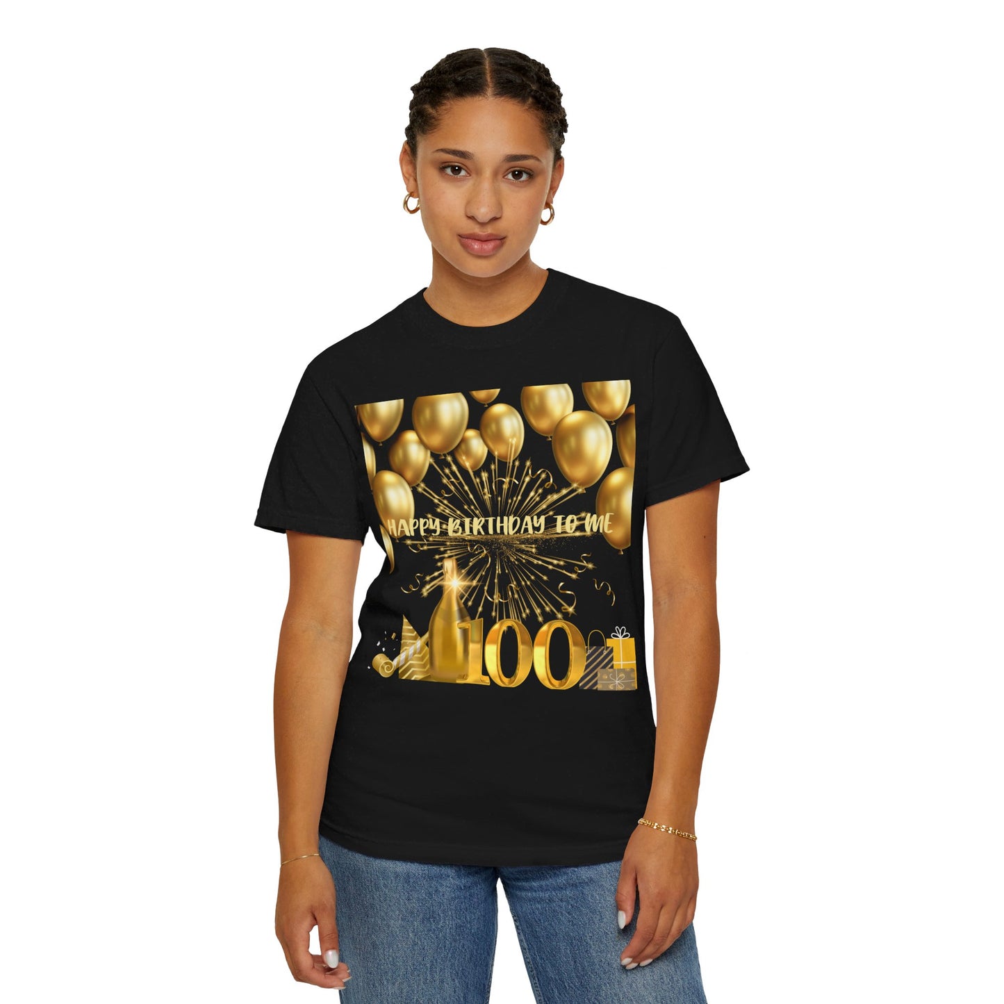 Happy Birthday 100 Unisex Garment-Dyed T-shirt