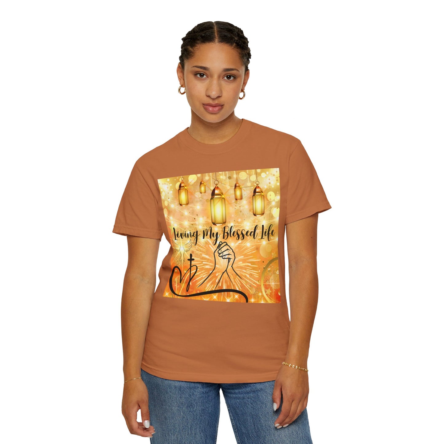 Living My Blessed Life Unisex Garment-Dyed T-shirt