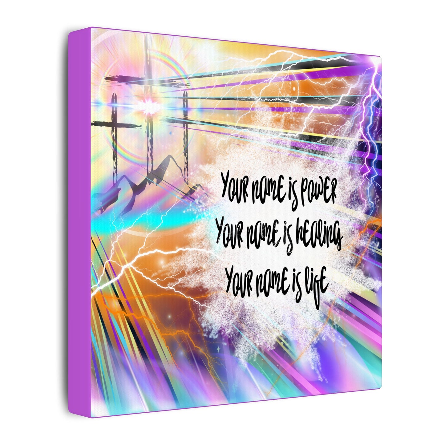 Your Name - Inspirational Wall Art Canvas, Motivational Home Decor, Faith-Based Gift, Religious Art for Home, Modern Canvas Print, Uplifting Artwork