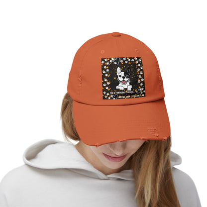 It's A Frenchie's World Unisex Distressed Cap