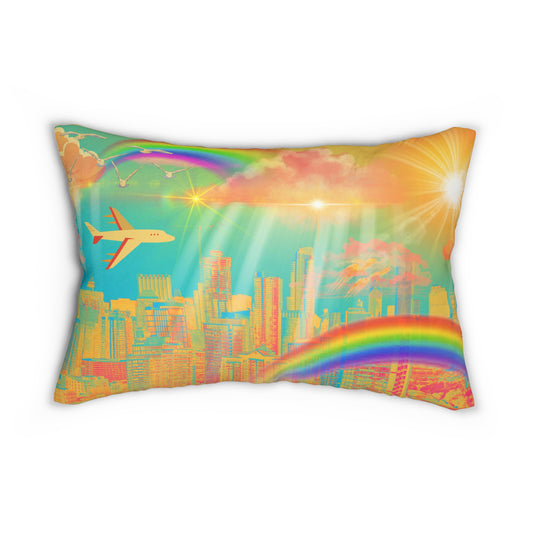 Rainbow Radiance Spun Polyester Lumbar Pillow