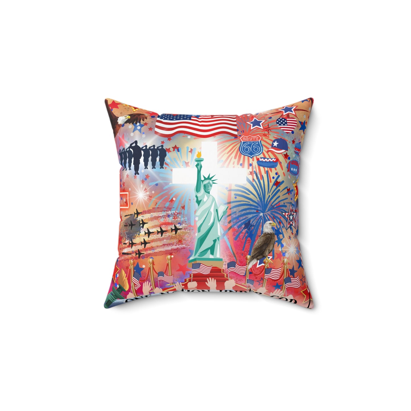 One Nation Under God Spun Polyester Square Pillow