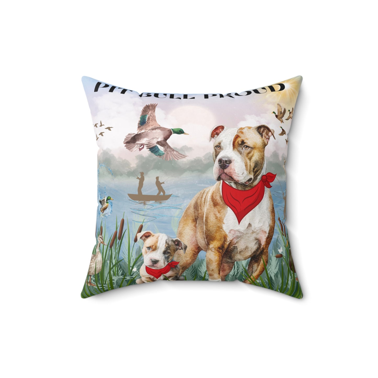 Pit Bull Proud Spun Polyester Square Pillow