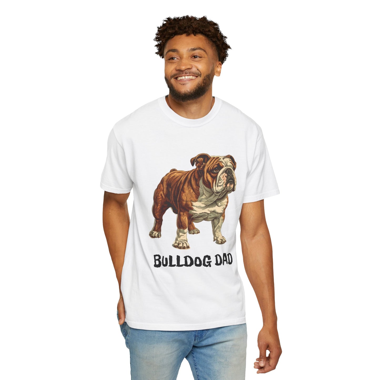 English Bulldog Dad Unisex Garment-Dyed T-shirt