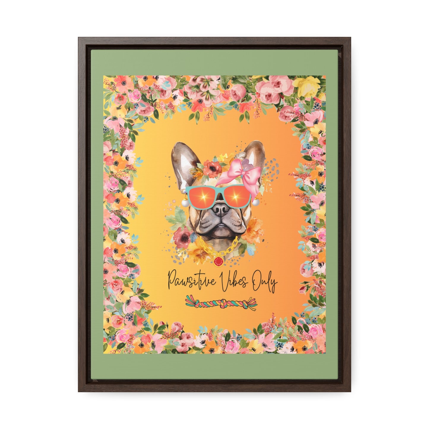 Pawsitive Vibes Only Canvas Wall Art