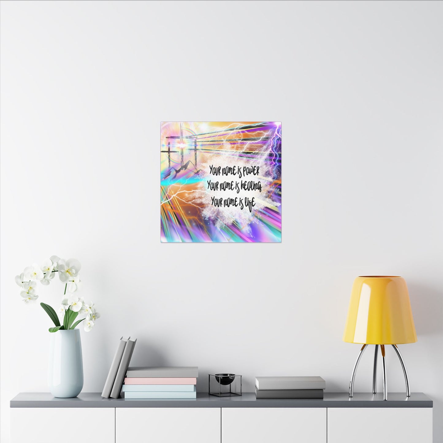 Your Name - Inspirational Wall Art Canvas, Motivational Home Decor, Faith-Based Gift, Religious Art for Home, Modern Canvas Print, Uplifting Artwork