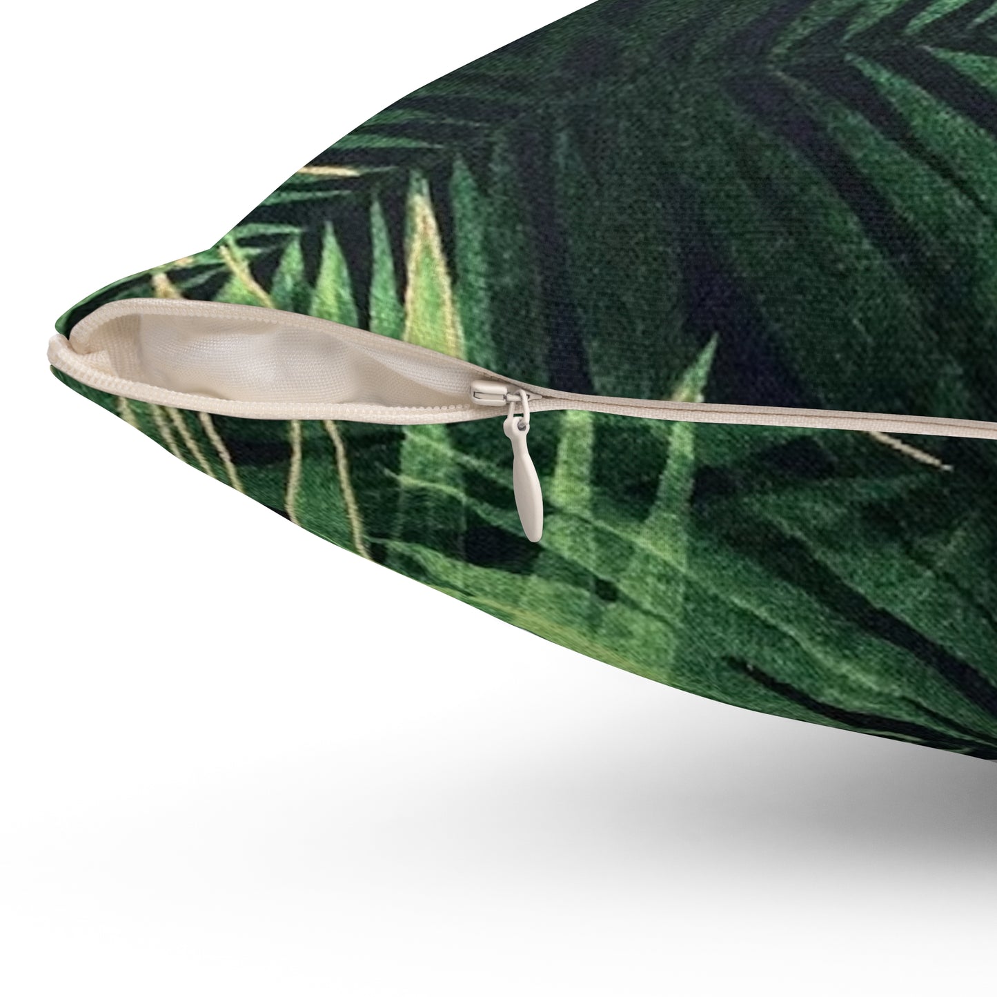 Spun Polyester Square Pillow Palm Leaves