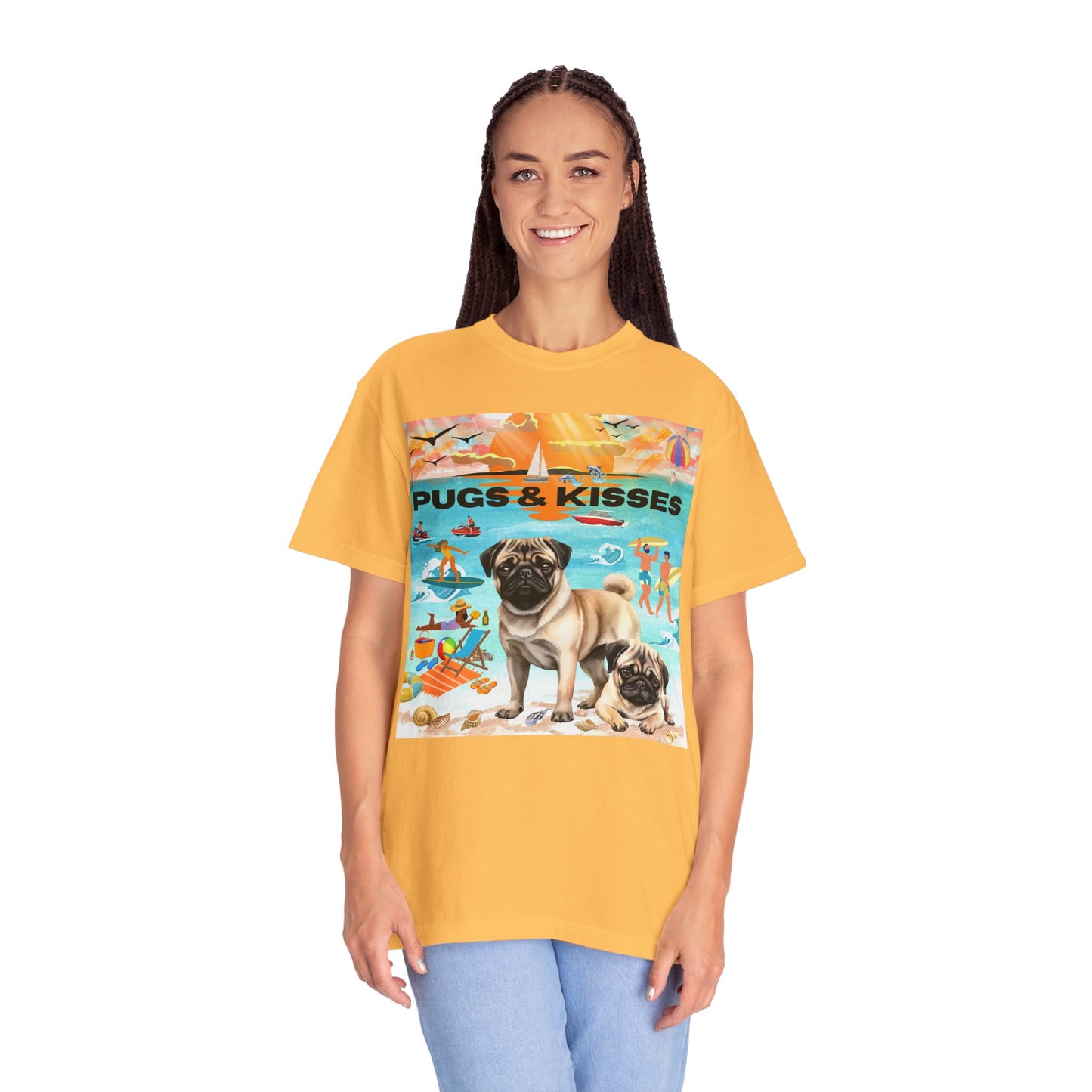 Pugs & Kisses Unisex Garment-Dyed T-shirt