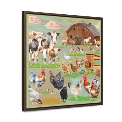 Springtime At The Barnyard Gallery Canvas Wraps, Square Frame