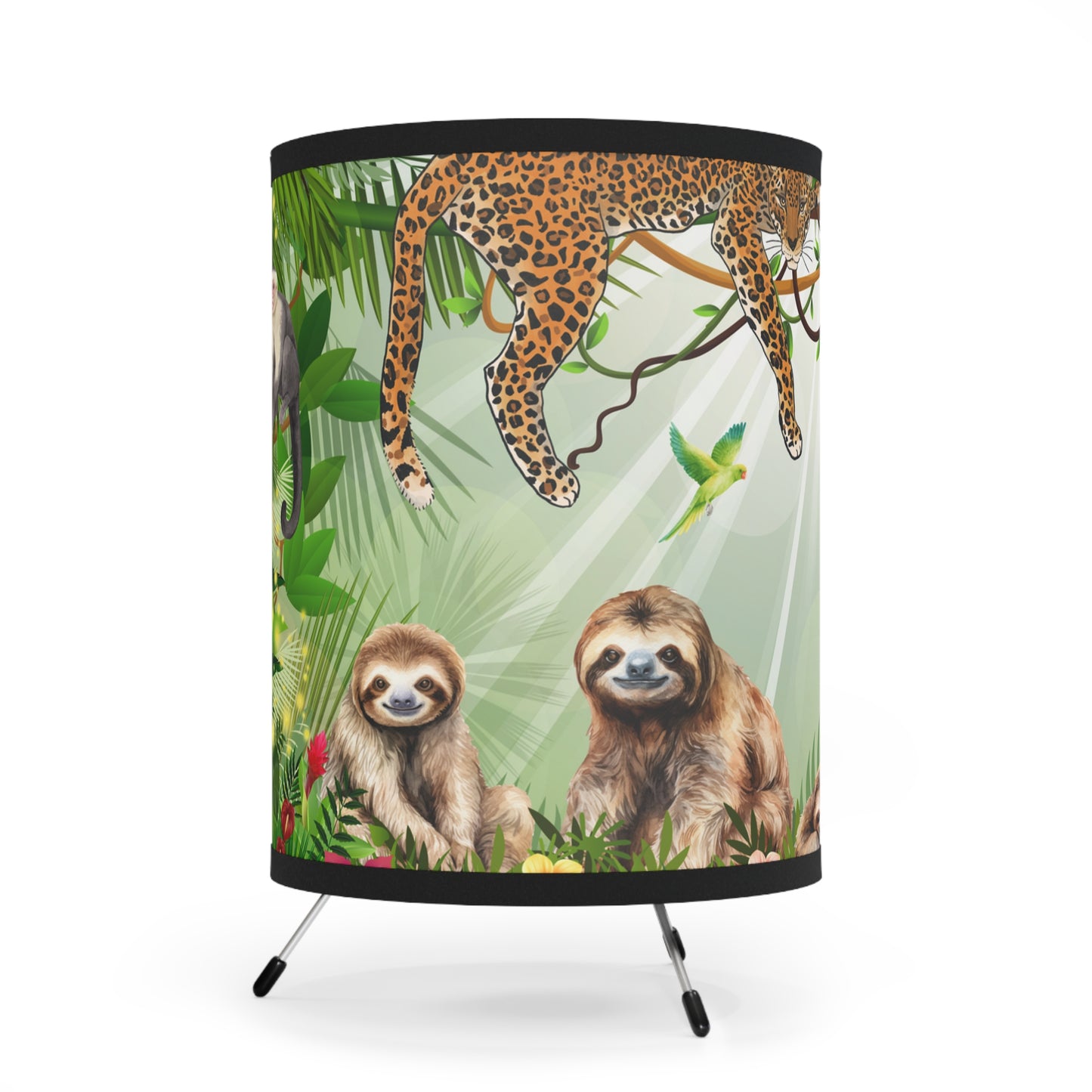 Just Slothing Around Tripod Lamp with High-Res Printed Shade, US\CA plug