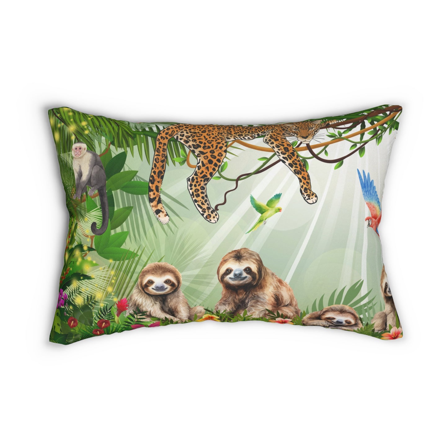 Slothing Around Spun Polyester Lumbar Pillow