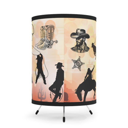 Cowboy Country Tripod Lamp with High-Res Printed Shade, US\CA plug