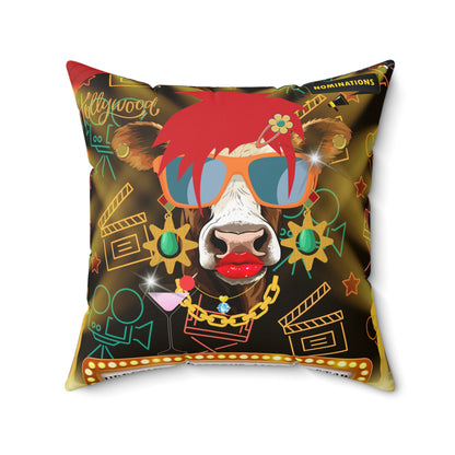 Moo-vie Star Spun Polyester Square Pillow