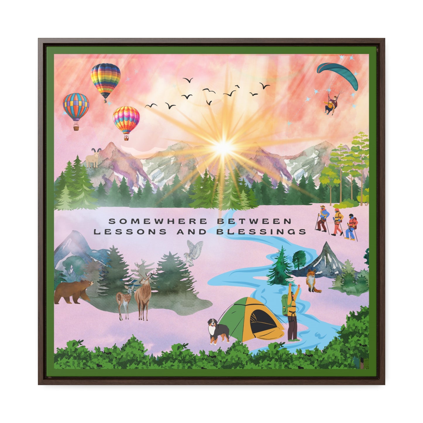 Somewhere Between Lessons And Blessings Canvas Wall Art