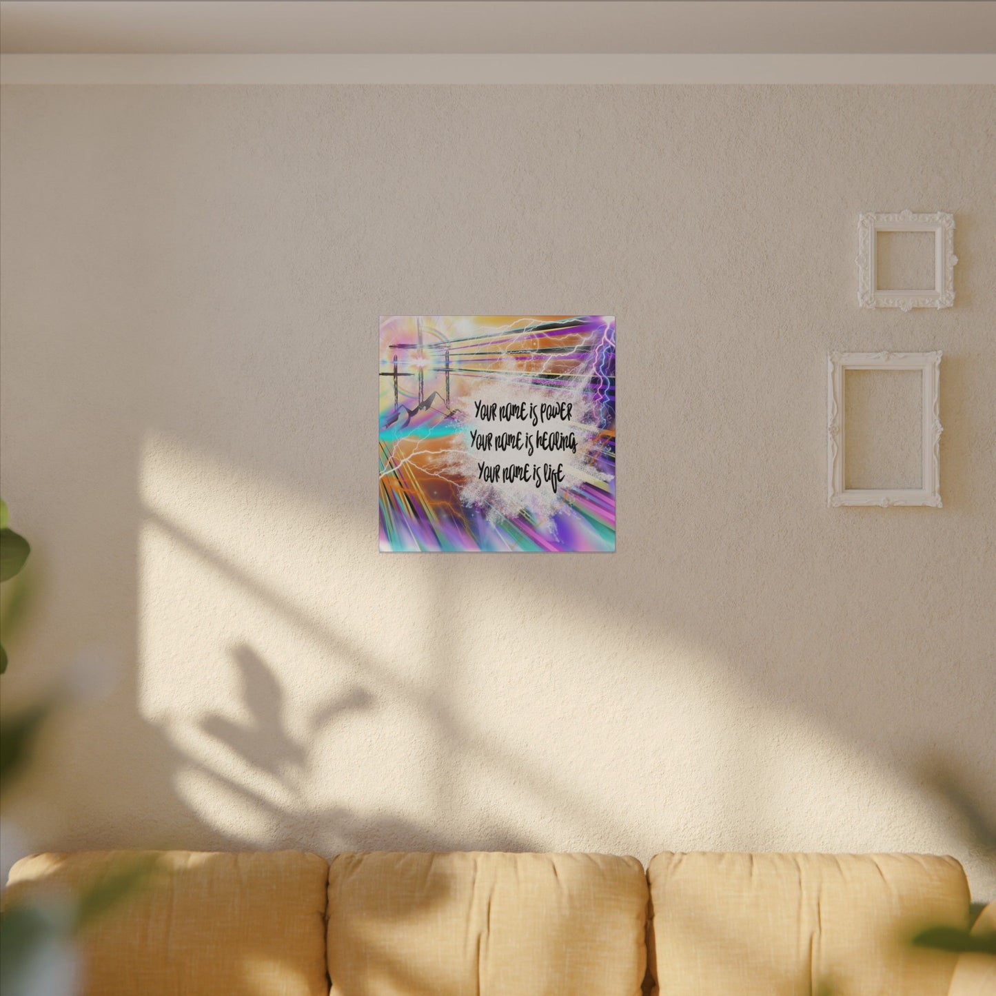 Your Name - Inspirational Wall Art Canvas, Motivational Home Decor, Faith-Based Gift, Religious Art for Home, Modern Canvas Print, Uplifting Artwork